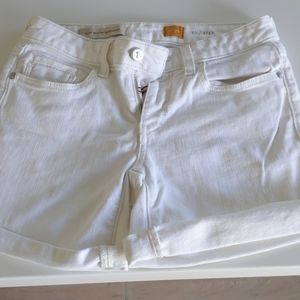 Pilcro and the Letterpress white denim shorts